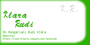 klara rudi business card